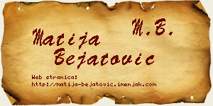 Matija Bejatović vizit kartica